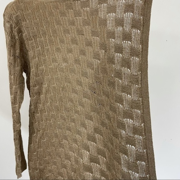 Muche et muchette open front tan gold lightweight cardigan sweater s/m - Picture 2 of 9